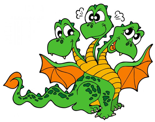 Cute three headed dragon Wall Decal