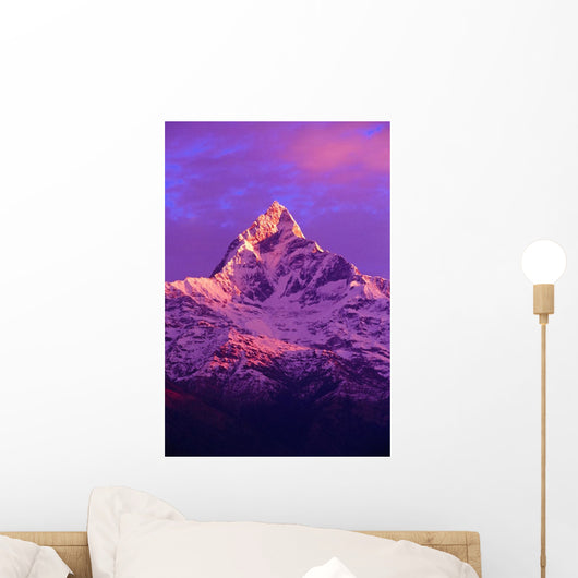 View Of Machhapuchhare At Sunrise From Sarangkot Wall Mural