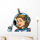 Girl Astronaut White Wall Decal