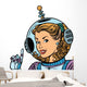 Girl Astronaut White Wall Decal