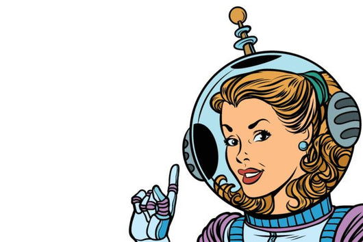 Girl Astronaut White Wall Decal