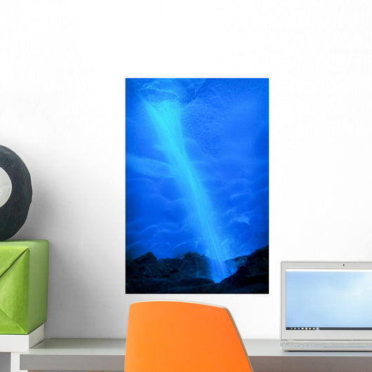 Waterfall In Ice Cave Wall Mural