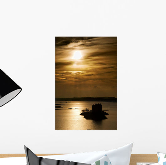 Castle Stalker At Sunset, Loch Laich, Scotland Wall Mural