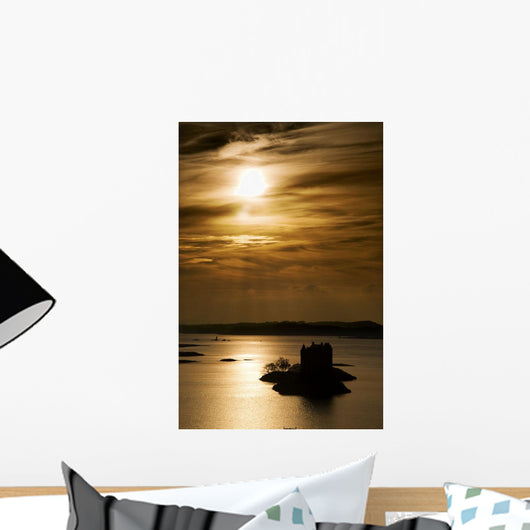 Castle Stalker At Sunset, Loch Laich, Scotland Wall Mural