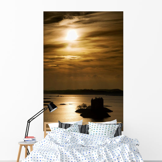 Castle Stalker At Sunset, Loch Laich, Scotland Wall Mural