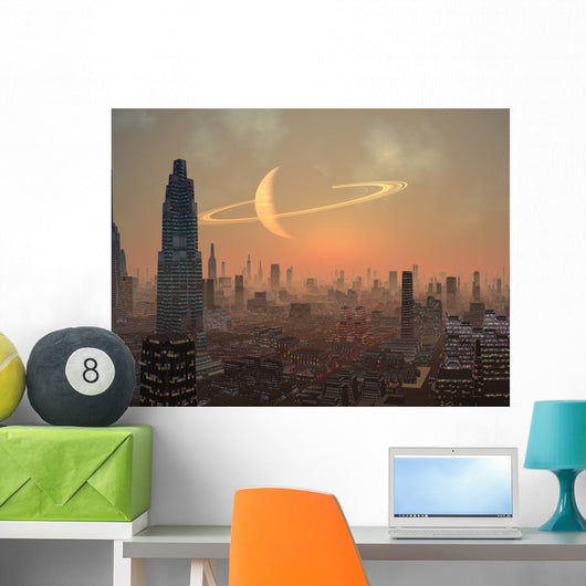Hot Summer Night in Alien City Wall Mural