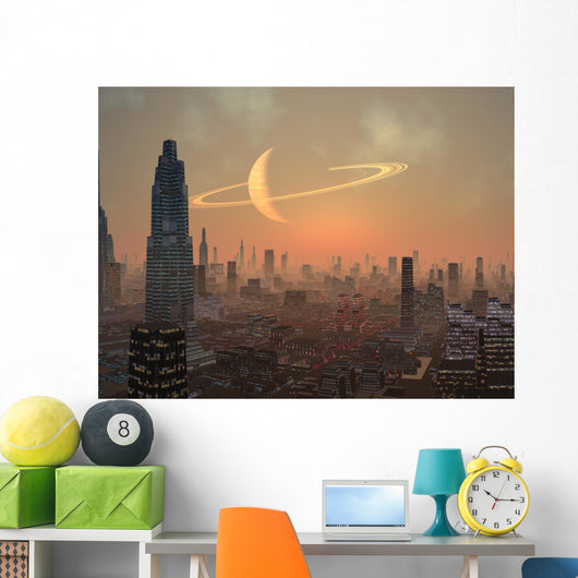Hot Summer Night in Alien City Wall Mural