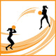 Woman basketball vector Wall Decal