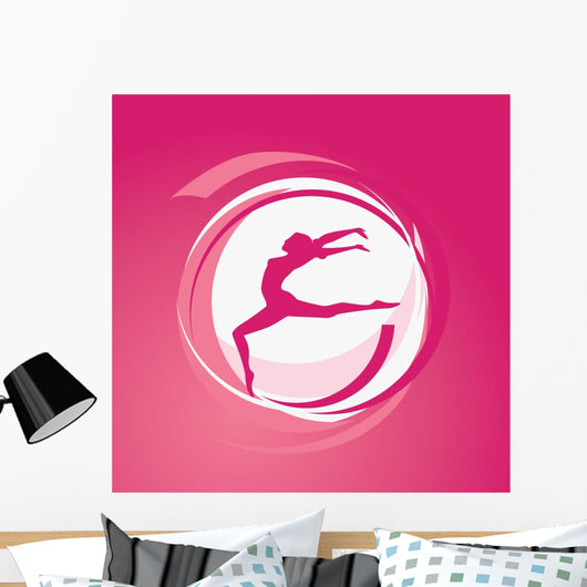 Girl gymnastics vector Wall Mural