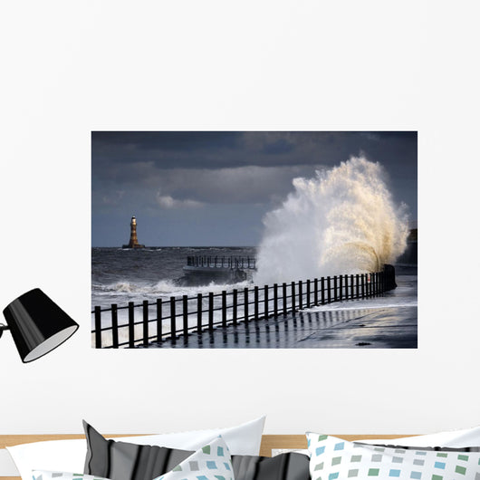 Waves Crashing, Sunderland, Tyne And Wear, England Wall Mural