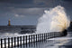 Waves Crashing, Sunderland, Tyne And Wear, England Wall Mural