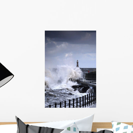 Waves Crashing, Sunderland, Tyne And Wear, England Wall Mural