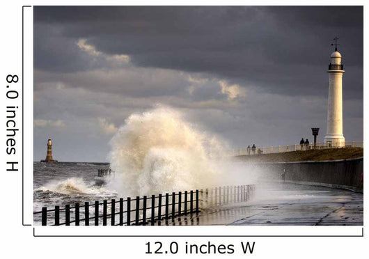 Waves Crashing, Sunderland, Tyne And Wear, England Wall Mural