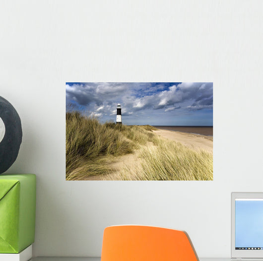 Lighthouse On Beach, Humberside, England Wall Mural