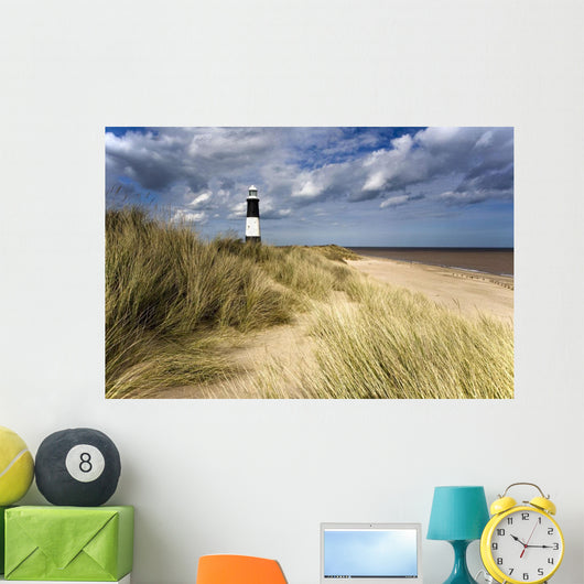 Lighthouse On Beach, Humberside, England Wall Mural
