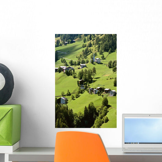 Mountain Village In Dolomites, Italy Wall Mural