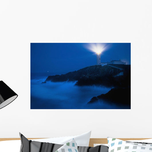 Lighthouse Beacon At Night Wall Mural