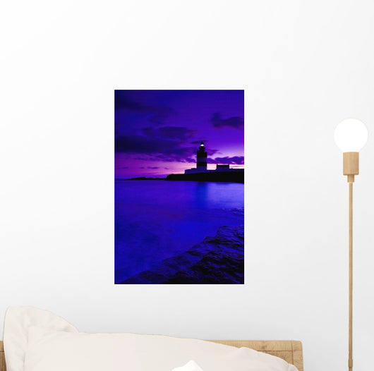 Lighthouse Beacon At Night Wall Mural
