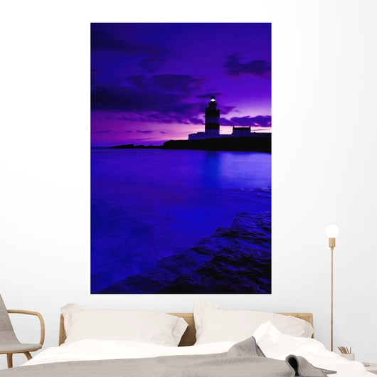 Lighthouse Beacon At Night Wall Mural