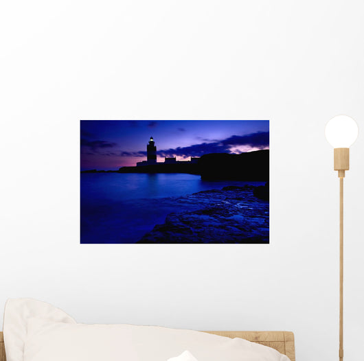 Lighthouse Beacon At Night Wall Mural