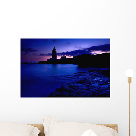 Lighthouse Beacon At Night Wall Mural