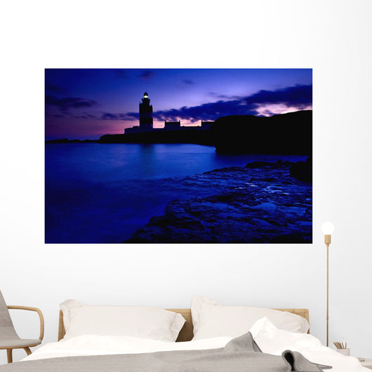 Lighthouse Beacon At Night Wall Mural