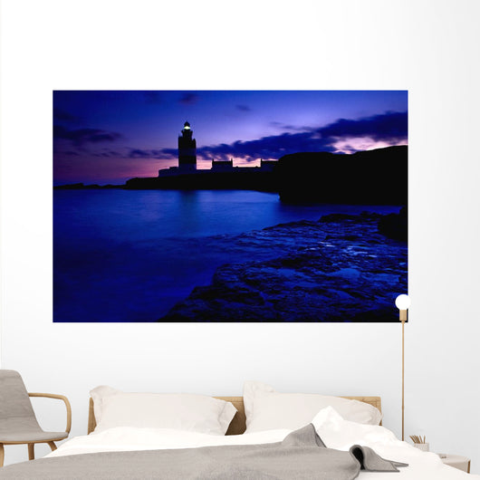 Lighthouse Beacon At Night Wall Mural