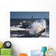 Waves Crashing By Lighthouse At Sunderland Wall Mural