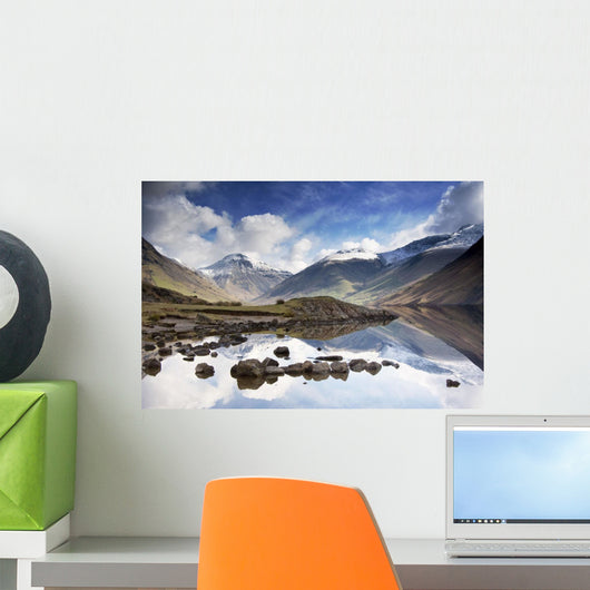 Mountains And Lake, Lake District, Cumbria, England Wall Mural