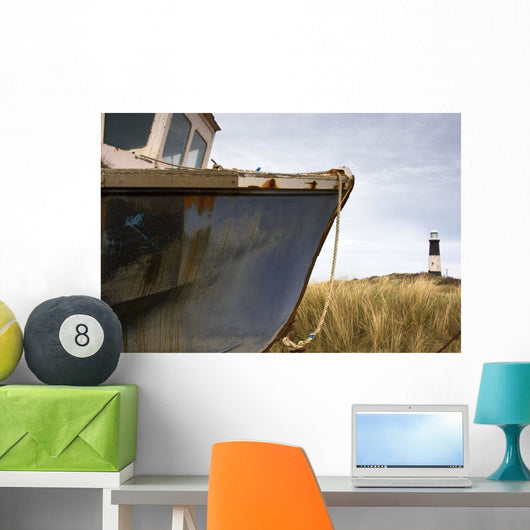 Abandoned Boat, Humberside, England Wall Mural