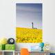 Field Of Yellow Flowers, Lighthouse Wall Mural