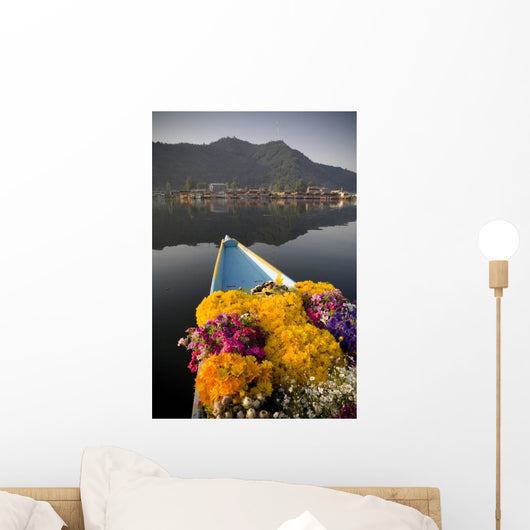 Bouquet Of Flowers In Bow Of Boat Wall Mural