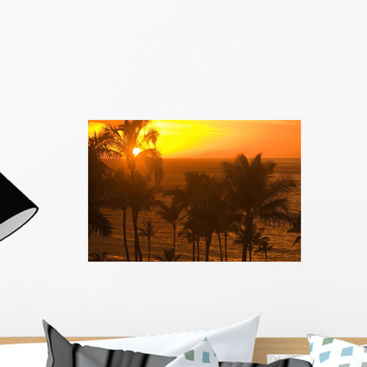 Sunset On Beach, Wailea, Hawaii Wall Mural