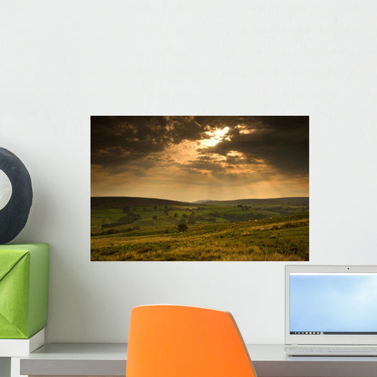 Sunrays Through Clouds, North Yorkshire, England Wall Mural