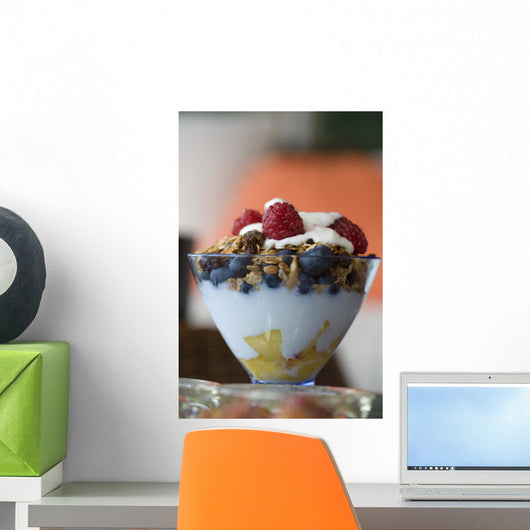 Fruit And Granola In Yogurt Wall Mural