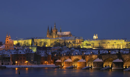 Prague Castle with Charles bridge, Prague, Czech Republic Wall Mural