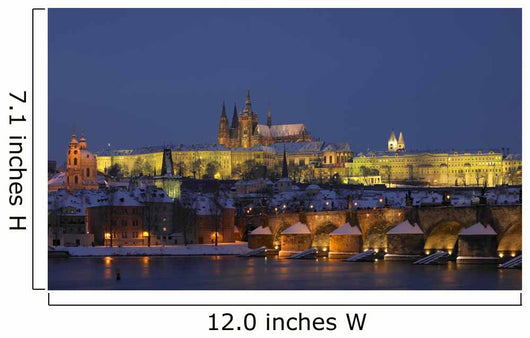 Prague Castle with Charles bridge, Prague, Czech Republic Wall Mural
