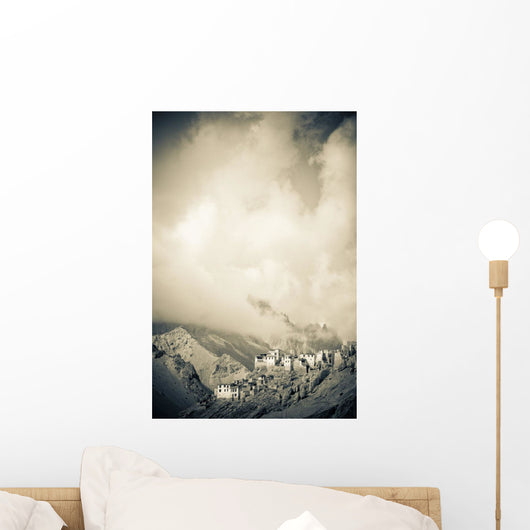 Lamayuru Monastery Sits Amid A Mountain Range Wall Mural