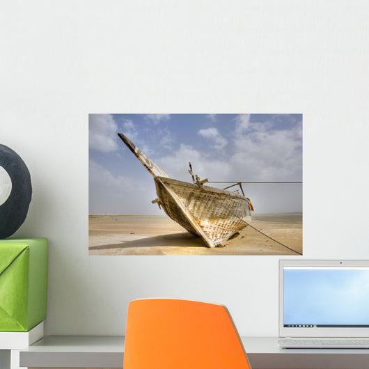 Abandoned Dhow On Beach Wall Mural