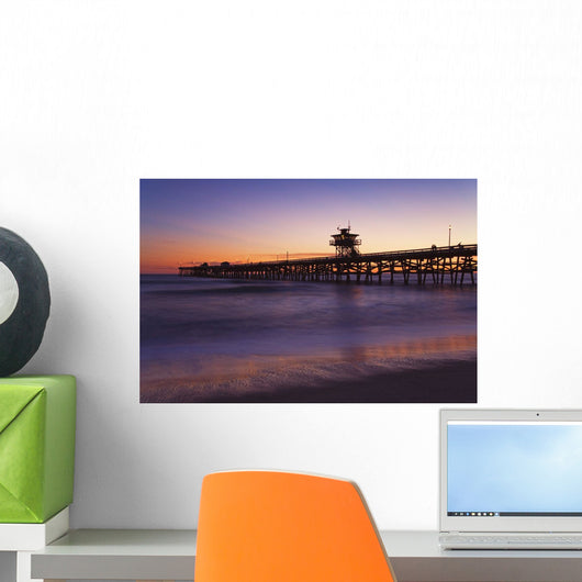 Municipal Pier At Sunset Wall Mural