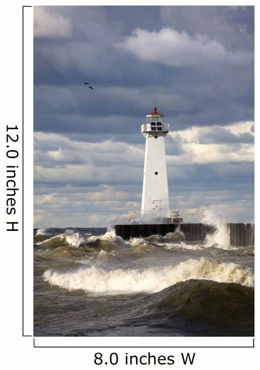 Sodus Outer Lighthouse On Stormy Lake Ontario Wall Mural