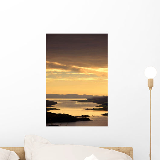 Sunset Over Water, Argyll And Bute, Scotland Wall Mural