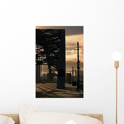 Silhouette Of Bridge Wall Mural