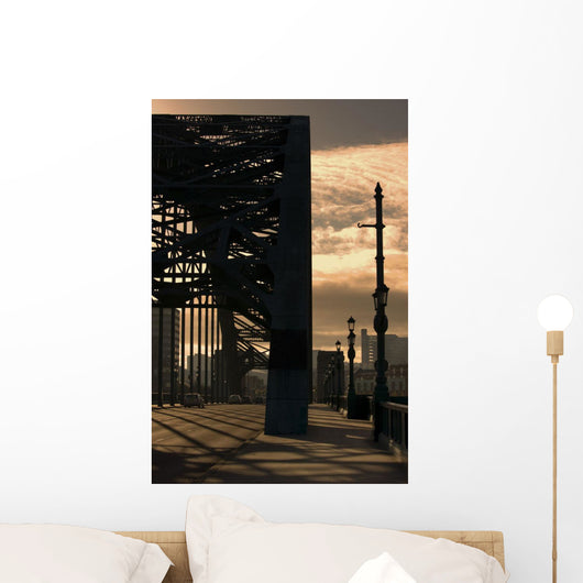Silhouette Of Bridge Wall Mural