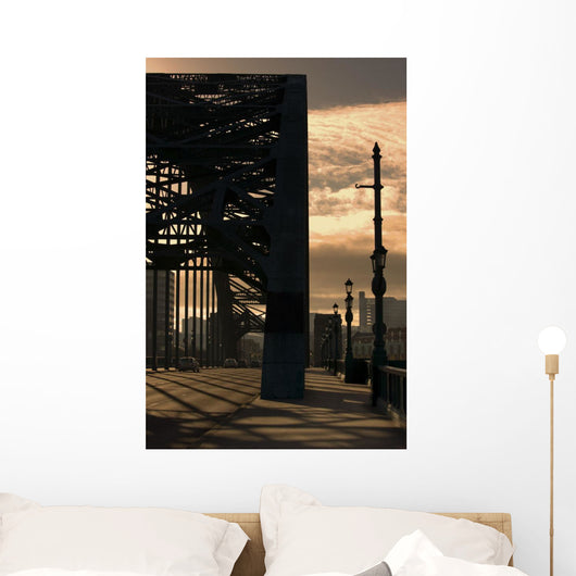 Silhouette Of Bridge Wall Mural