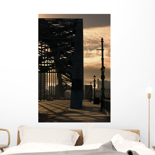Silhouette Of Bridge Wall Mural