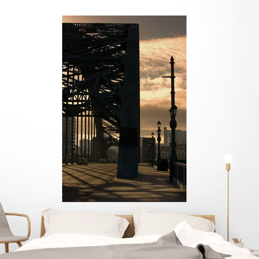 Silhouette Of Bridge Wall Mural