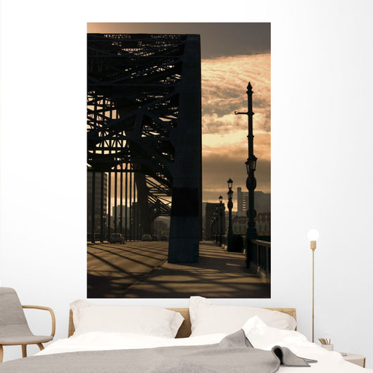 Silhouette Of Bridge Wall Mural