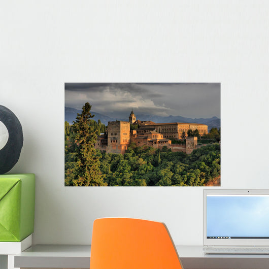 Alhambra in the evening sun HDR Wall Mural