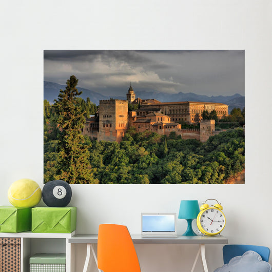 Alhambra in the evening sun HDR Wall Mural